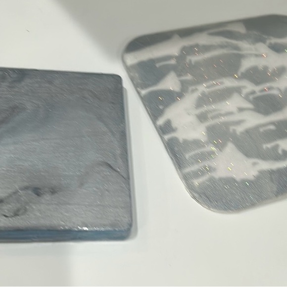 Handmade One Of a Kind Twin Silvers Set of Coasters - Picture 5 of 5